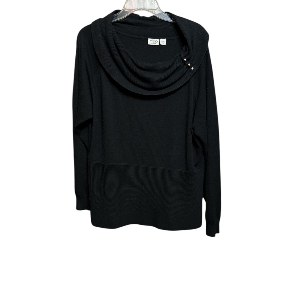 Cato Black Cowl Neck Sweater Soft Knit